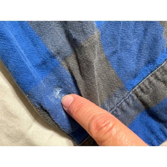 Vintage Levi's Mens Medium Blue & Gray Plaid Button-Down Big E Shirt RARE - Picture 6 of 10